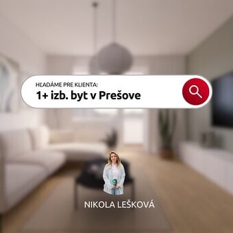 Hľadáme 1 izb. byt v Prešove