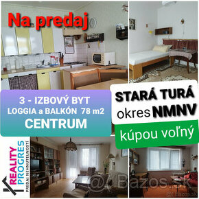 NOVÁ CENA 3 IZBOVÝ BYT s LOGGIOU a BALKÓNOM STARÁ TURÁ-NMNV