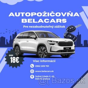 Autopožičovňa Bela cars od 18 eur na deň