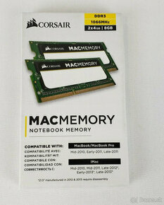 MAC MEMORY Corsair 8GB (2x 4GB) DDR3, 1066 MHz, SO-DIMM - 1