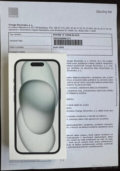 Apple iPhone 15 128GB nerozbalený