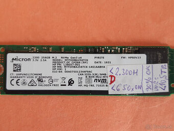 SSD 256GB MICRON 2200 M.2 PCIe NVMe 2280 80mm