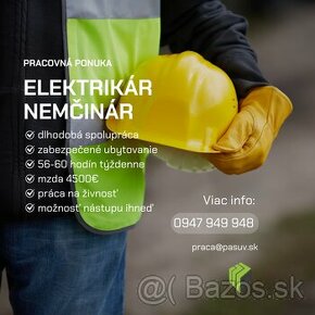 ELEKTRIKÁR Nemčinár nástup ihneď