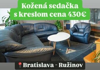 Kožená sedacia súprava s kreslom