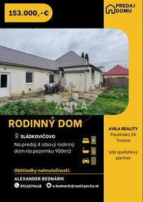 NA PREDAJ: rodinný dom na pozemku 900m2 - Sládkovičovo