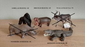 Zvieratká Schleich, Papo, Collecta, Bullyland