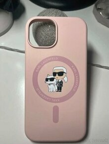 Ružový kryt na iPhone 15 KARL Lagerfeld