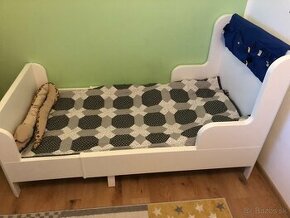 BUSUNGE Rozkladacia detská posteľ, biela, 80x200 cm