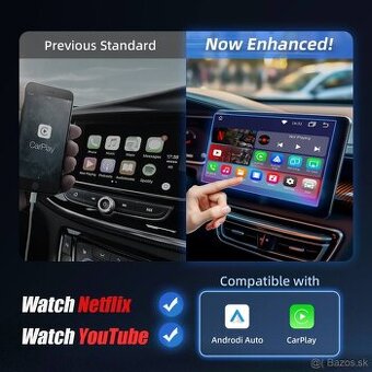 NetFlix, YouTube do auta - Bezdrôtový Carplay / Android Auto