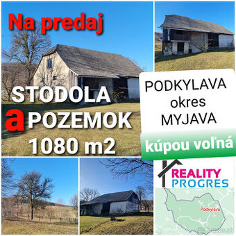 STODOLA a POZEMOK 1080 m2 PODKYLAVA -MYJAVA- 20km od PIEŠŤAN