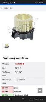 Ventilator kurenia peugeot 307