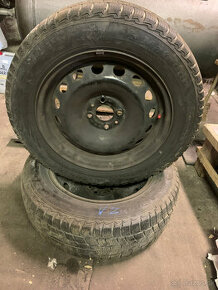 Zimné pneumatiky 185/65 R15 + plechové disky Fiat 4x98 - 1