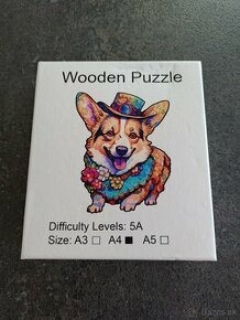 Drevené Puzzle Pes A4