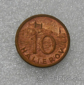 Mince: 10 Halierov 1939 UNC stav - Slovenský štát 1939-1945