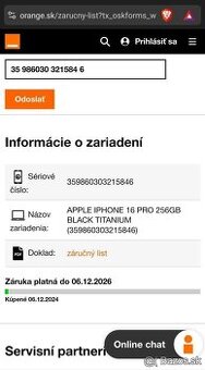 iPhone 16 Pro, 256GB Čierny titán