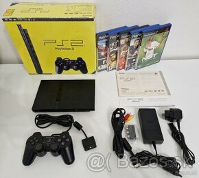 PlayStation 2 Slim SCPH-75003 v krabici + 5 hier - 1