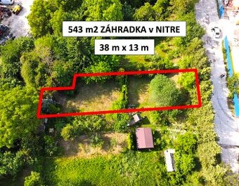 ZÁHRADA V NITRE 543 m2 s možnosťou výstavby - NA PREDAJ