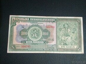 Bankovka 100 korún 1920 - 1