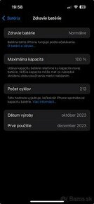 Predám Iphone 15pro, 128gb, modrý, zdravie batérie 100%.