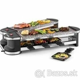 Raclette gril, elektrický gril 1200 W, 8 osôb, prírodný kame