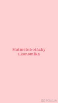 Maturitné otázky z ekonomiky