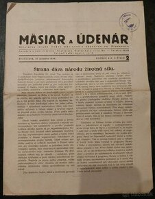 Mäsiar a Údenár január 1944 Slovenský Štát - 1