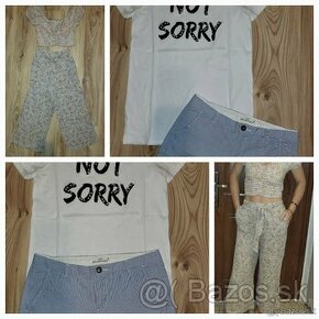 H&M šorty veľ.xs+ tričko/ top+nohavice - 1