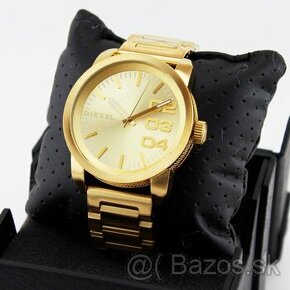 Zlaté hodniky DIESEL - Double Gold 46 mm, ORIGINÁL s krab.