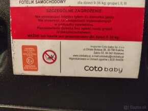 Autosedačka Coto Baby 9-36kg