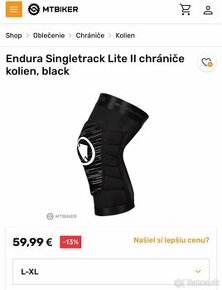 Endura Singletrack Lite II chrániče kolien, black