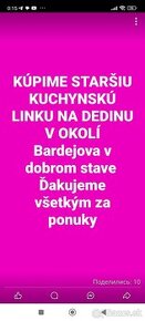 Kúpim kuchynskú linku na dedinu v dobrom stave v Bardejove