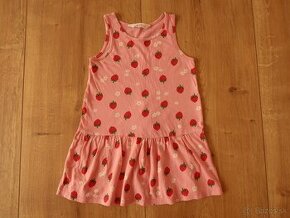 Dievčenské jahodové šaty H&M 98/104 - TOP STAV - 1