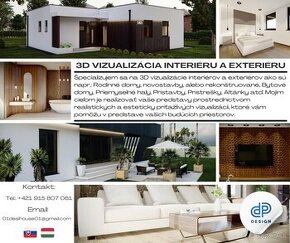 Ponúkam 3D vizualizácie interiérov a exteriérov