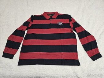 Pánske pruhované polo tričko, veľkosť 4XL