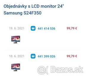 24" Samsung S24F350 2x, Drziak HAMA