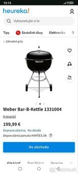 Záhradný gril značky Weber model Bar-B-Kettle