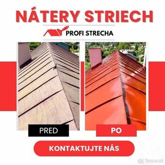 NÁTERY STRIECH PfofiStrecha Maľovanie strechy