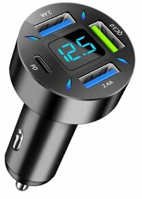 Nový voltmeter s nabíjacími portami do auta, typ USB a USB C