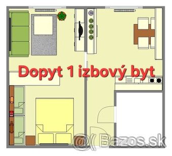 Dopyt o 1 izbový byt v Nitre