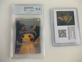 Pokemon Pikachu with Grey Felt Hat -Van Gogh Pikachu PGS 9.5