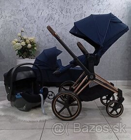 TROJKOMBINÁCIA CYBEX PLATINUM PRIAM ROSEGOLD NAUTICAL BLUE