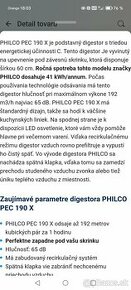 Predám recirkulačný digestor značky Philco