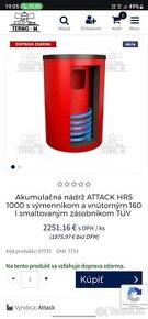 Akumulačná nadrž ATTACK HRS - 1000l s bojlerom TUV