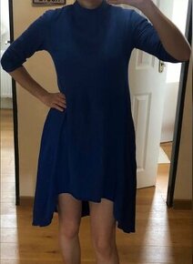 ————--Kráľovsky modré asymetrické šaty S/M, 8.80 E———-
