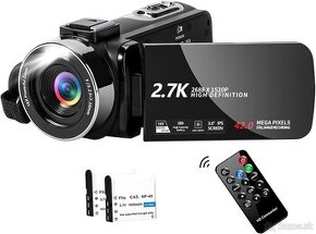 Videokamera 2,7K 42MP s 18x digitálnym zoomom s 2 batériami