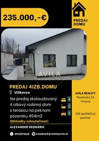 NA PREDAJ: skolaudovaný 4 izbový rodinný dom (B) na pozemku 