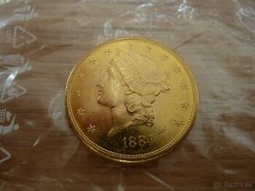 Vzácnejší zlatý 20 dollar 1884 S v krásnom  zbierkovom stave