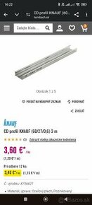 CD profil Knauf (60270,6) 3m -14ks