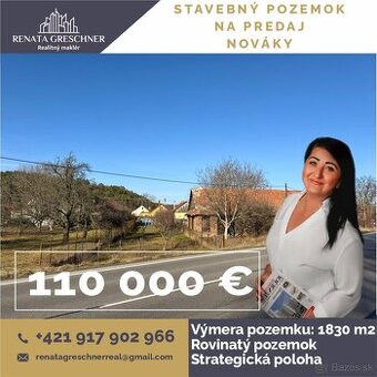 NA PREDAJ STAVEBNÝ POZEMOK 1830 m2, NOVÁKY, HORNÉ LELOVCE