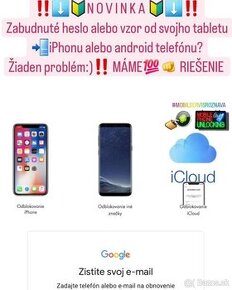 odblokovanie mobilných telefónov (aj na diaľku)